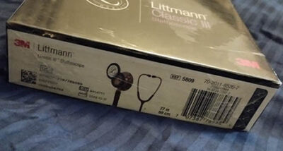 Littmann Classic III Black Smoke Stethoscope with Shiny Black Head – Original in Pakistan 5809