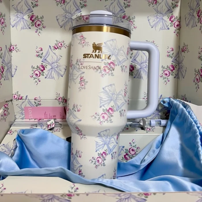 Rosa Beaux Blue Stanley Tumbler 40oz – Limited Edition Hydration Cup for Doctors, Students & Fitness Lovers in Pakistan | LittmannStethoscopes.pk